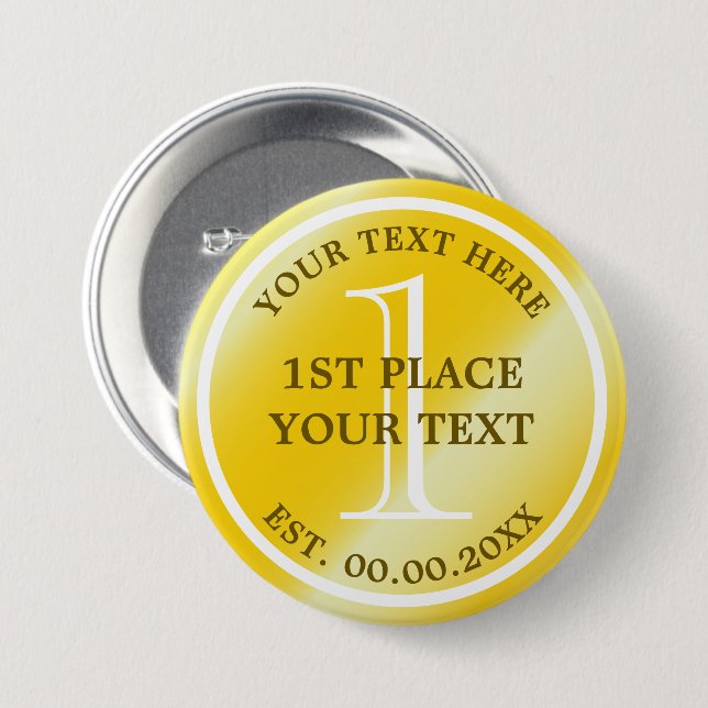 Gold Medal button for first place contest winner (Front & Back)