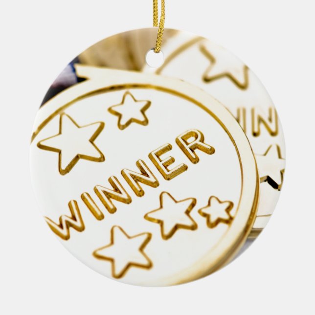 Gold Medal Ceramic Tree Decoration (Front)