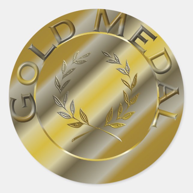 Gold Medal Classic Round Sticker (Front)