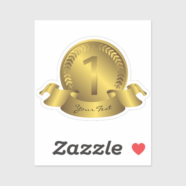 Gold Medal & Custom text Award Winner Sticker (Sheet)