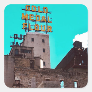 gold medal flour square sticker