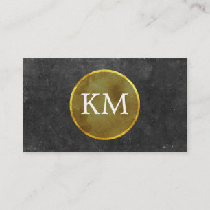 Gold Medalion   Deluxe, Slate Business Card