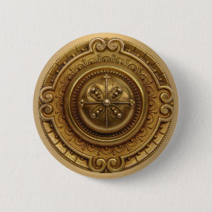 Gold Medallion 6 Cm Round Badge