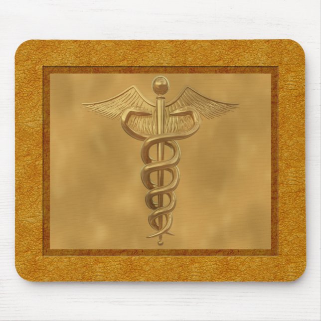 Gold Medical Caduceus Mouse Pad (Front)
