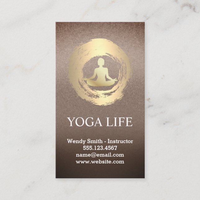 Gold Meditation Logo | Yoga Business Card (Front)