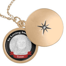 Gold Memorial Photo Necklace