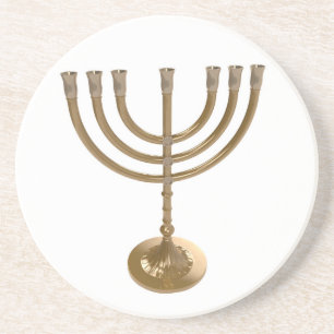 gold menorah coaster