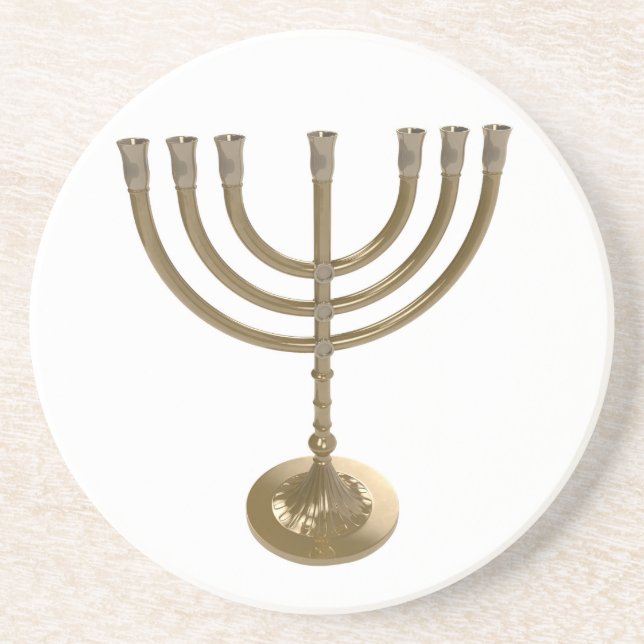 gold menorah coaster (Front)