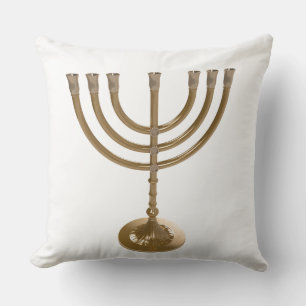 gold menorah cushion