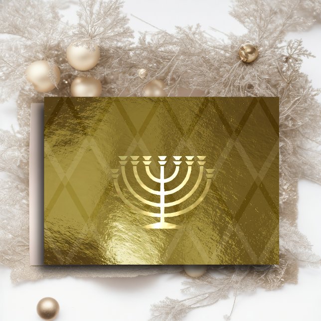 Gold Menorah Hanukkah Card (Creator Uploaded)