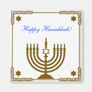 Gold Menorah Magnet