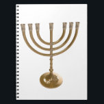 gold menorah notebook<br><div class="desc">Menora, channukah,  gold metallic,  hannukah,  hebrew,  holidays,  jew,  jewish,  judaism,  menorah, chanukah, hannuka, channuka, christmukah, christmukkah, judaica rabbi</div>