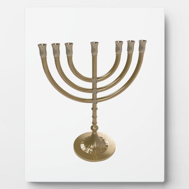gold menorah plaque (Front)