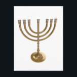 gold menorah postcard<br><div class="desc">Menora, channukah,  gold metallic,  hannukah,  hebrew,  holidays,  jew,  jewish,  judaism,  menorah, chanukah, hannuka, channuka, christmukah, christmukkah, judaica rabbi</div>