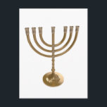 gold menorah postcard<br><div class="desc">Menora, channukah,  gold metallic,  hannukah,  hebrew,  holidays,  jew,  jewish,  judaism,  menorah, chanukah, hannuka, channuka, christmukah, christmukkah, judaica rabbi</div>