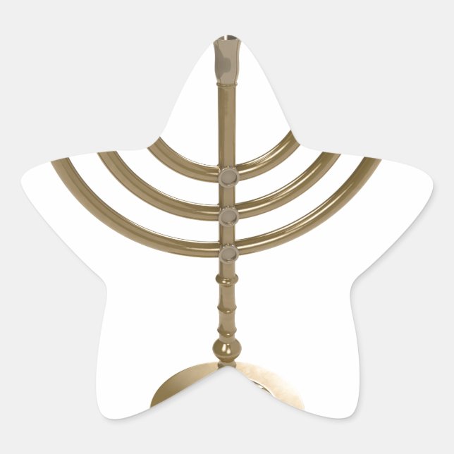 gold menorah star sticker (Front)