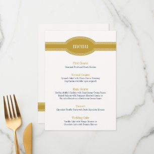 Gold Menu Card, Caroline Wedding Collection