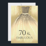 Gold Mermaid Dress 60 & Fabulous 70th Birthday Invitation<br><div class="desc">Gold Mermaid Dress 70 & Fabulous 70th Birthday Party Invitation

See Various Colour variations in the collection below or in our store.

Thank you</div>