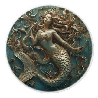 Gold Mermaid Luxury Marine Ceramic Knob