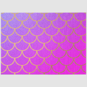 Gold Mermaid Scales Pink Purple Glitter Tissue Paper
