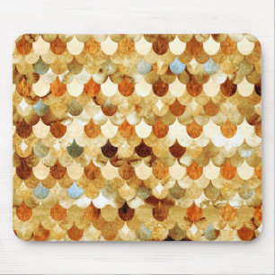Gold Mermaidscales Mermaid Fishscales Scales Mouse Pad