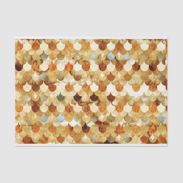 Gold Mermaidscales Mermaid Fishscales Scales Tissue Paper (Front)