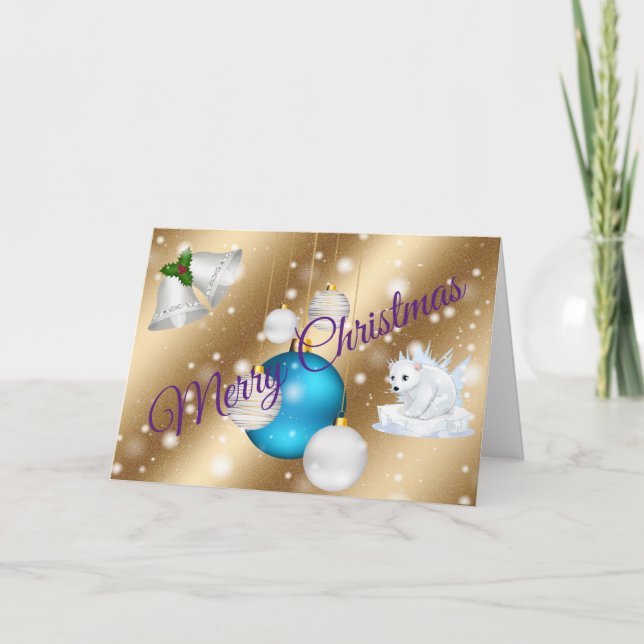Gold Merry Christmas Card (Front)