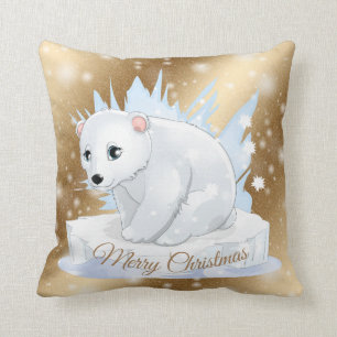 Gold Merry Christmas Cushion