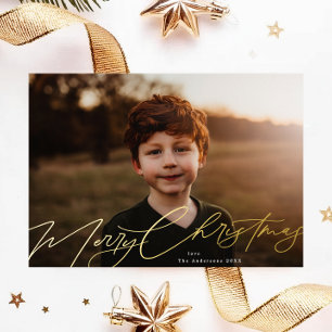 Gold Merry Christmas Elegant Splendour Photo