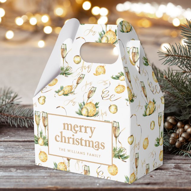Gold Merry Christmas  Favour Box (Creator Uploaded)
