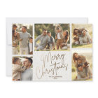 Gold Merry Christmas Five Photos Holiday Card
