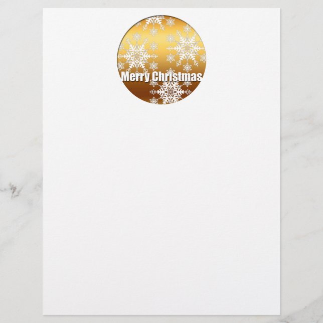 Gold Merry Christmas Snowflakes - (Front)