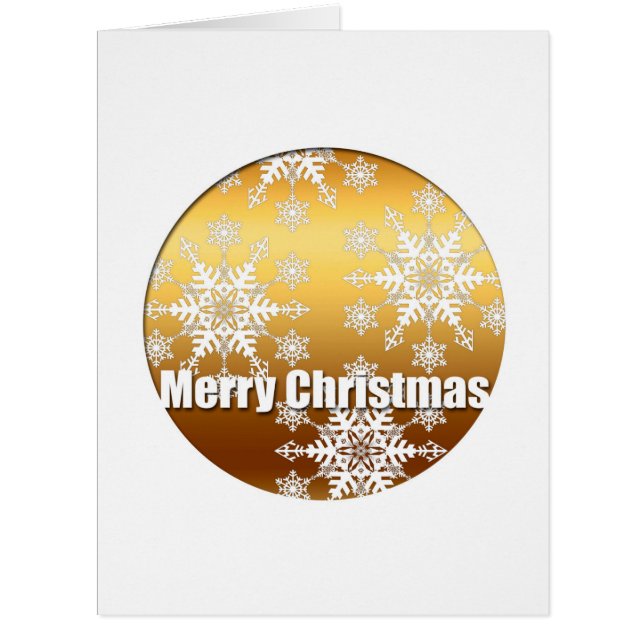Gold Merry Christmas Snowflakes Big Greeting Card (Front)