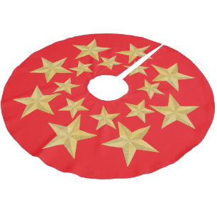 Gold Merry Christmas Xmas tree star Tree Skirt