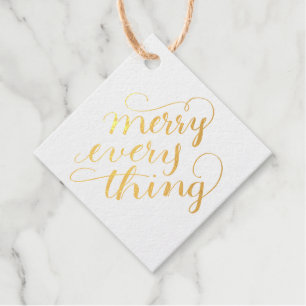 Gold Merry Everything Hand Lettered Favour Tags