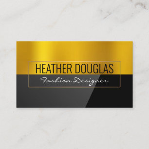 Gold Metal   Black High Gloss Business Card