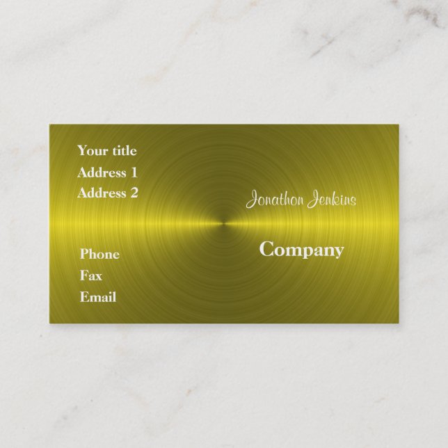 Gold metal business card (Front)