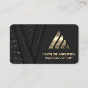 Gold Metal Corporate Logo Sleek Business Card