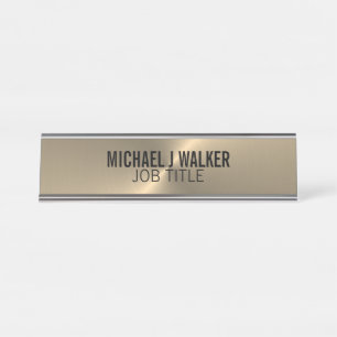 Gold Metal Effect Desk Name Plate