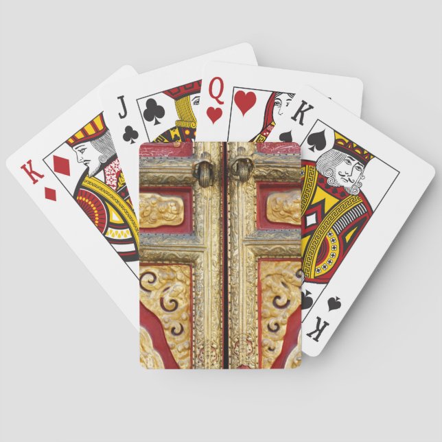 Gold Metal Lace on Door Playing Cards (Back)