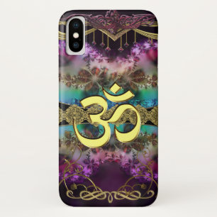 Gold Metal OM-Symbol on Fractal Tapestry Case-Mate iPhone Case
