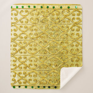 Gold metal seamless pattern  sherpa blanket