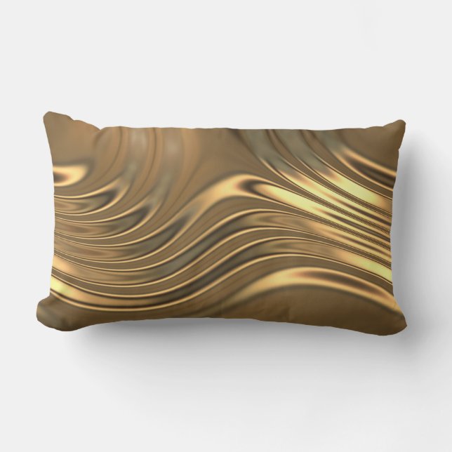 Gold Metal Swirling Design Lumbar Cushion (Front)