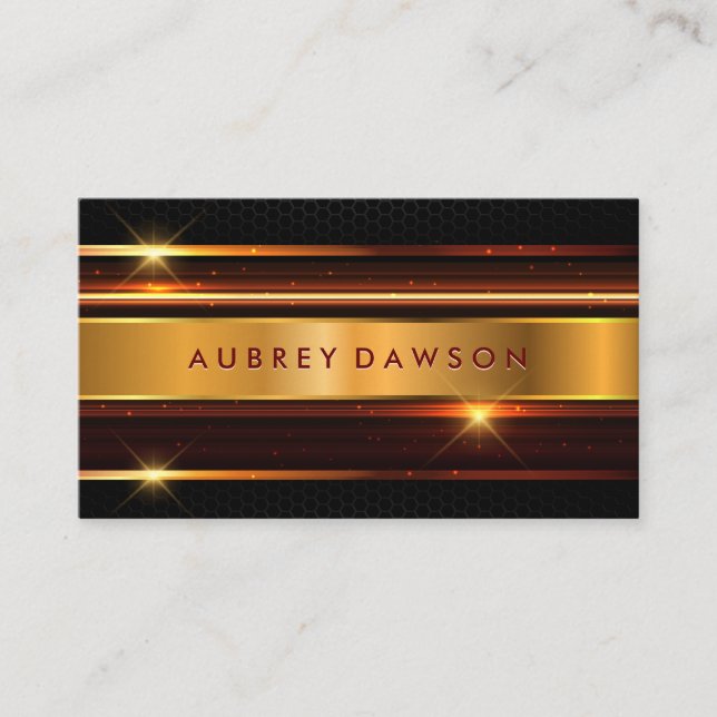 Gold Metallic Abstract Background Business Card (Front)