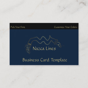 Gold Metallic Ancient Alien Logo Nazca Lines Business Card