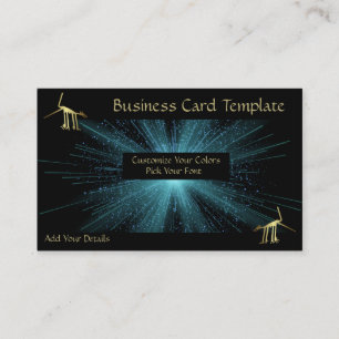 Gold Metallic Ancient Logo Peru Lines Business Card