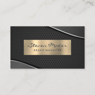 Gold Metallic and Grey Perforated Mesh Business Card