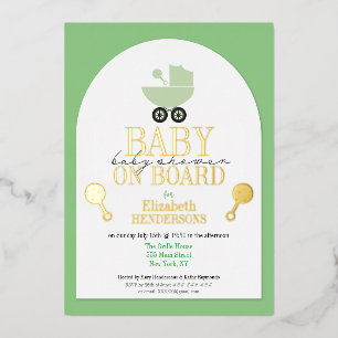 Gold Metallic Baby Shower Foil Invitation