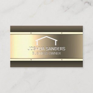 Gold Metallic Background   Realtor Business Card