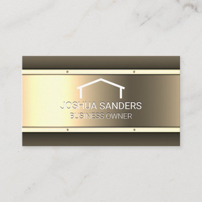 Gold Metallic Background | Realtor Business Card (Front)